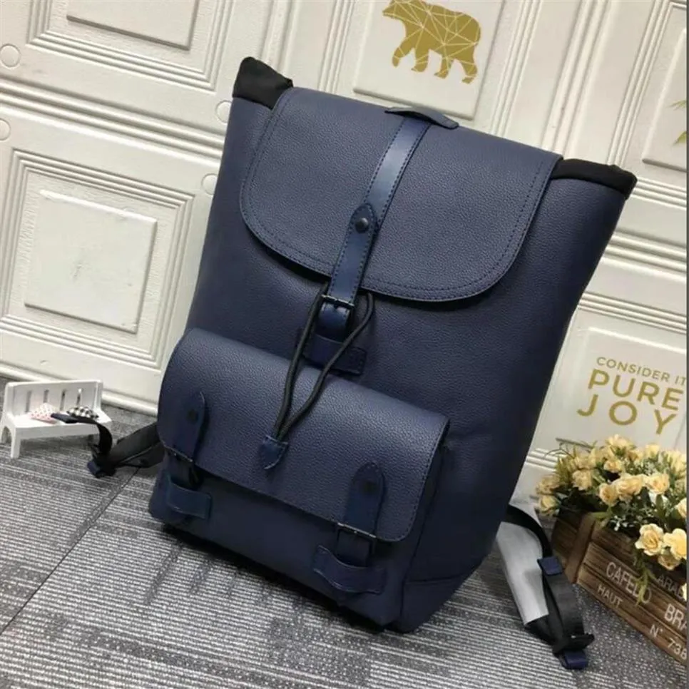 Genuine Leather Backpack For Men High Capacity Bookbag With
