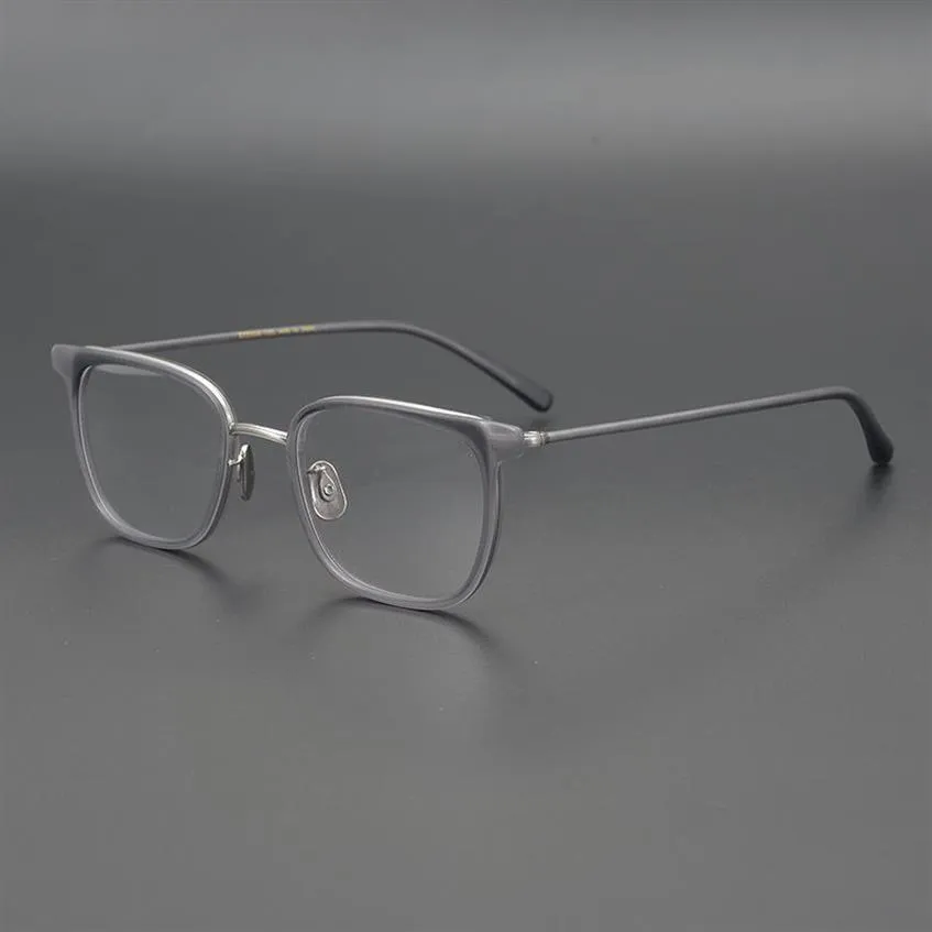 Lunettes en titane pur 2020 pour hommes en ac tate de haute qualit carr es pour myopie monture optique Prescription 297q