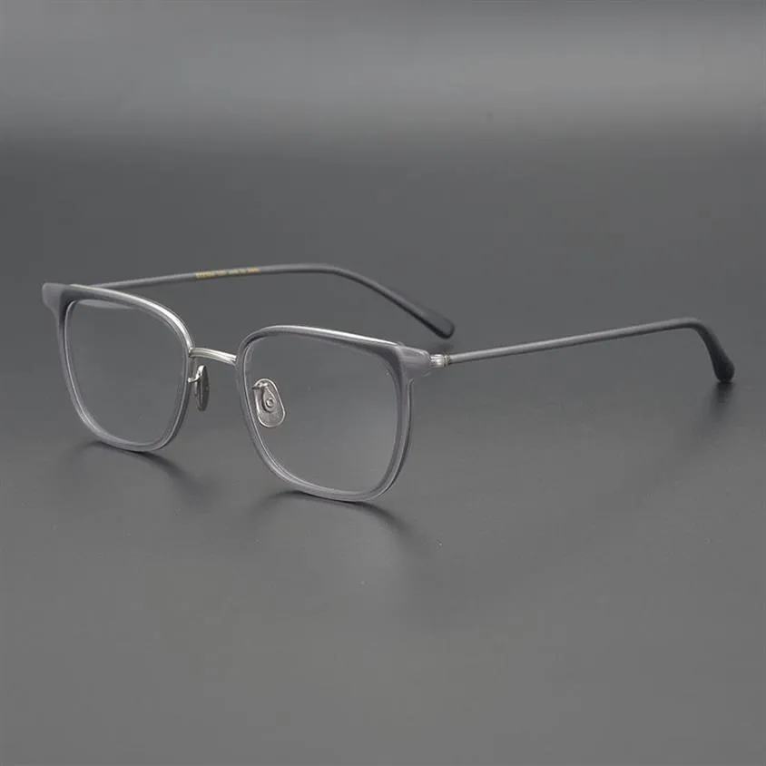Lunettes en titane pur 2020 pour hommes en ac tate de haute qualit carr es pour myopie monture optique Prescription 297q