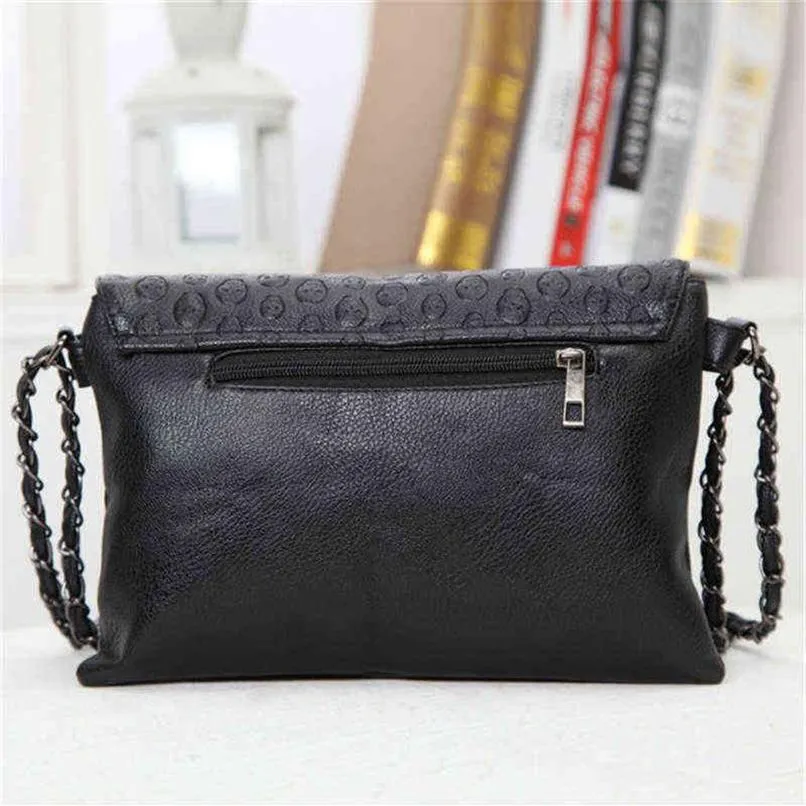 格安 DHgate.com:Womens Skull Skeleton Chain PU Leather Shoulder バッグ