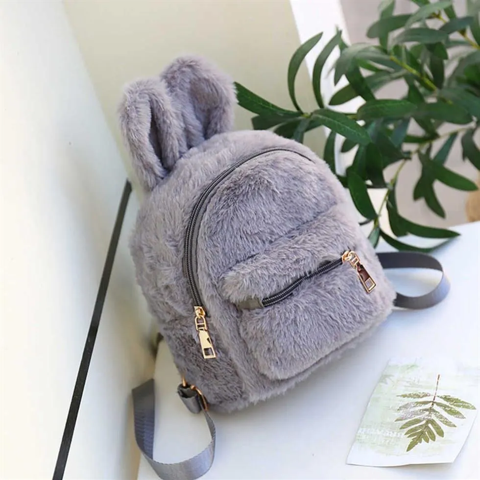 DHgate.com:Plush Faux Fur Mini Rabbit Ears Kids Backpack DHgate.com:Plush Faux Fur Mini Rabbit Ears Kids Backpack