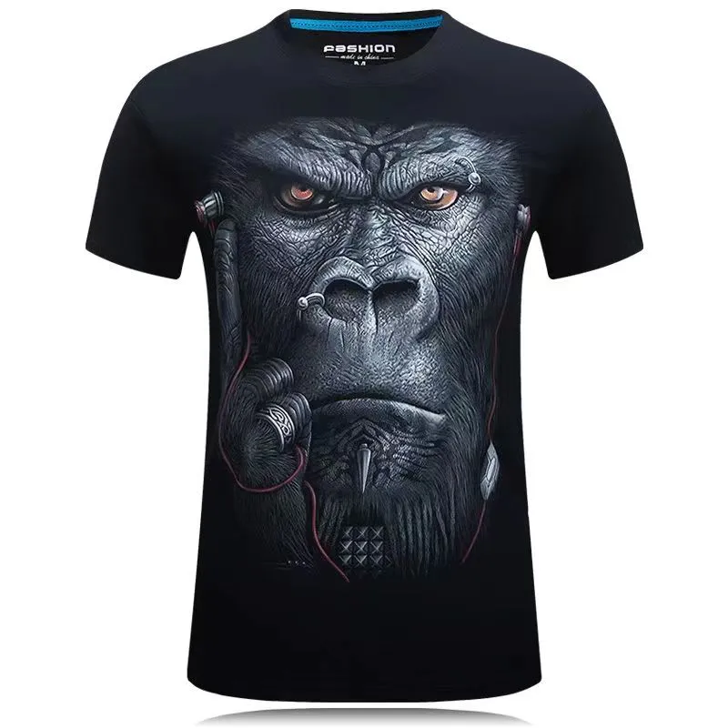 Men's T-Shirts haikyuu new Trendy Play Men's T-shirt 3D Printed Animal Funny Monkey T-shirt Short sleeve Fun pot belly design top shirt M-5XL PDD