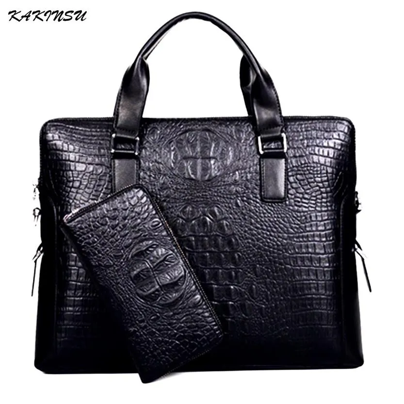 DHgate.com:KAKINSU Mens Genuine Leather Messenger Bag
