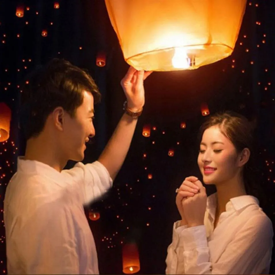 10pcs set Flying Lantern Sky ing Lantern Paper Lanterns Diy Chinese Lamp for Christmas Party Wedding Decoration 201127282N