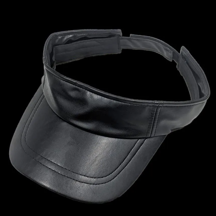 Premium PU Leather Sun Visor Hats for Women with UV Protection Adjustable Summer Golf Running Hiking Caps Yellow Blue Black Red Light Brown