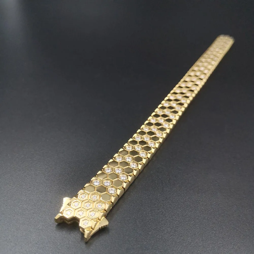 DHgate.com:Titanium Steel Honeycomb Rhombus With Zircon DHgate.com:Titanium Steel Honeycomb Rhombus With Zircon