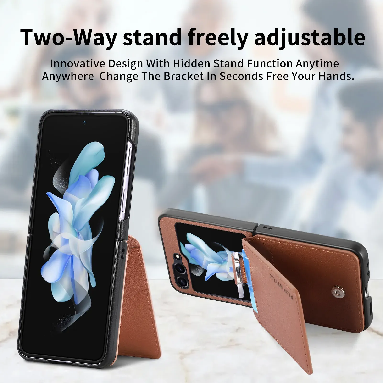 Чехол Кошелек Для Телефона С Кольцом Держателем Для Samsung Galaxy Z Flip5  Flip 5 4 3. Держатель Для Карт. Кольцо Петля На Палец. Противоударный  Чехол. Дизайн Кожи Личи. Тонкий Чехол Из Искусственной
