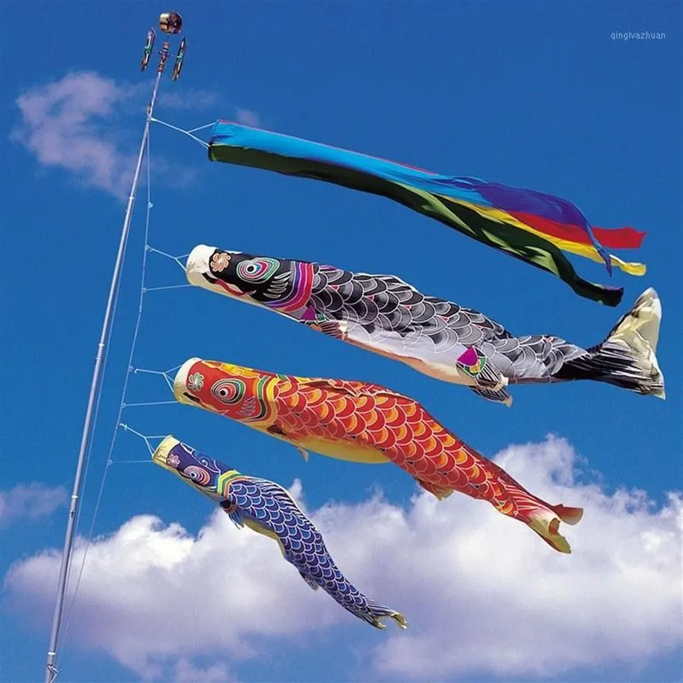 100cm Koinobori Japanese Carp streamer Wind Socks Koi nobori Fish Flags  Kite Flag Japanese koinobori for Children's Day1257O
