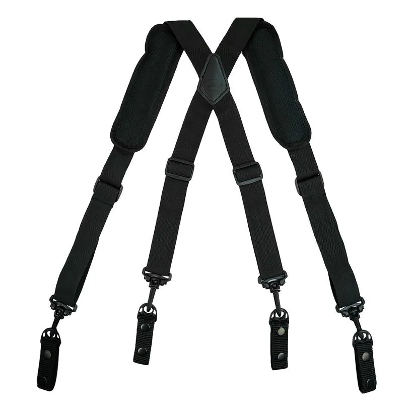 Heavy Duty Leather Work Suspender With Pockets, Fully-Adjustabl