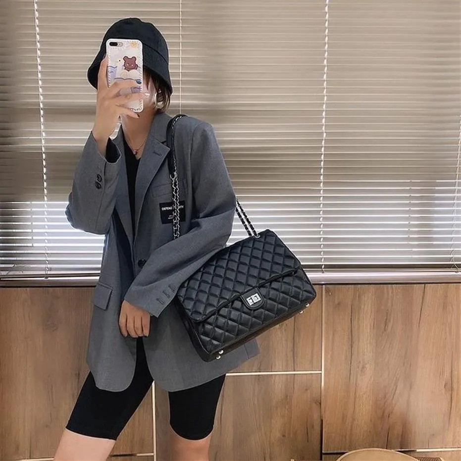 DHgate Rhombic Chain Korean Designer Purses Large Shoulder Messenger Bag for Women Bags Luggage Accessories