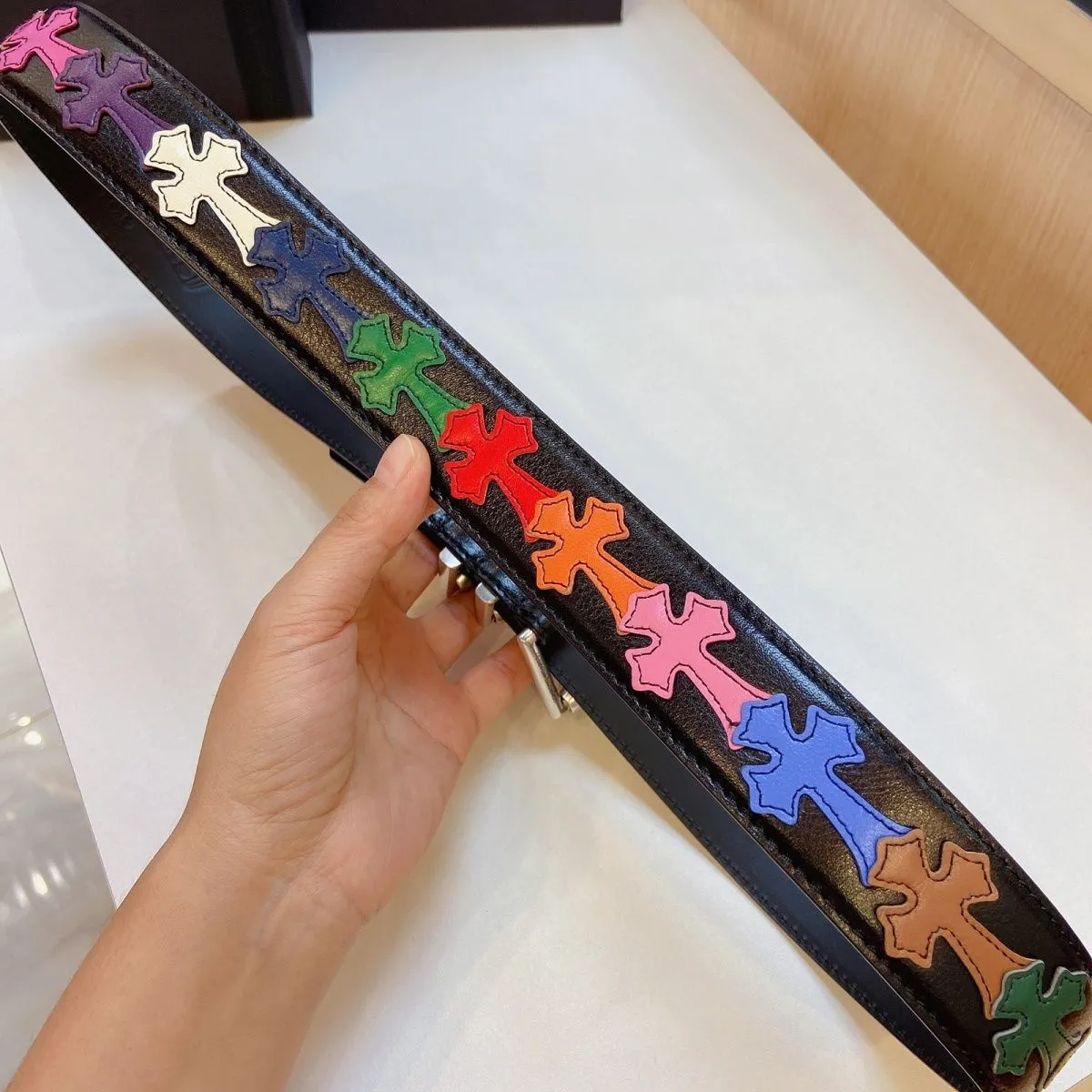 DHgate.com:Mens Tree Gum Leather Heart Belt - Colorful Cross