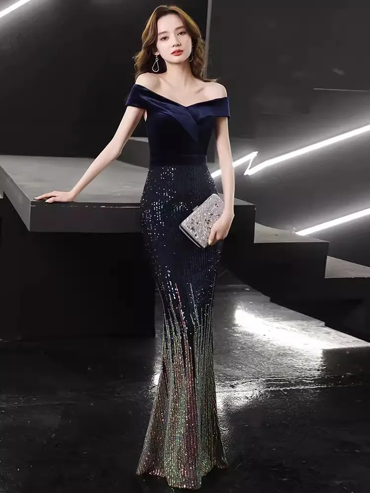 Perfect velvet sequins dress hot sale
