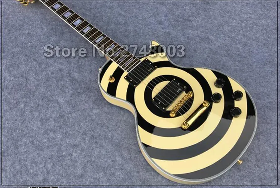 Zakk Wylde Gold Bullseye Electric Guitar Mahogany Body