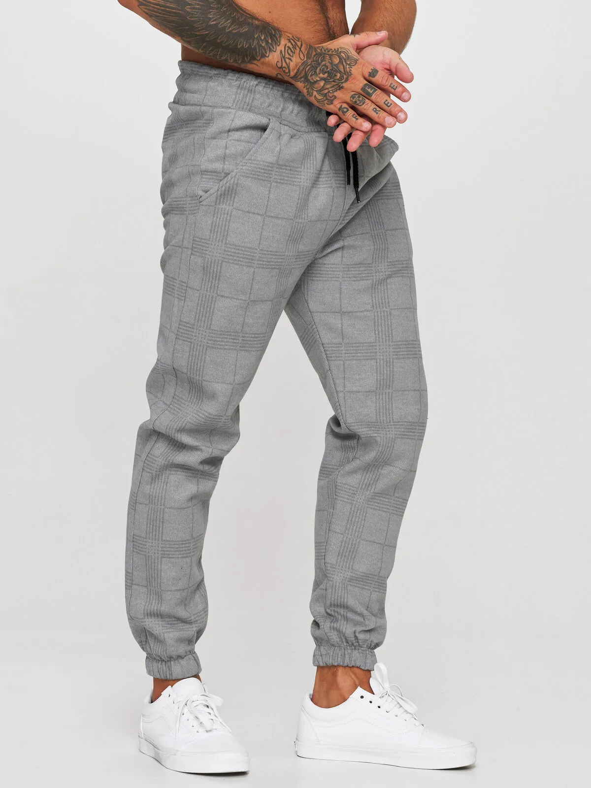 Plaid Trousers For Men Relaxed Fit: Digital Printed Athletic Pants