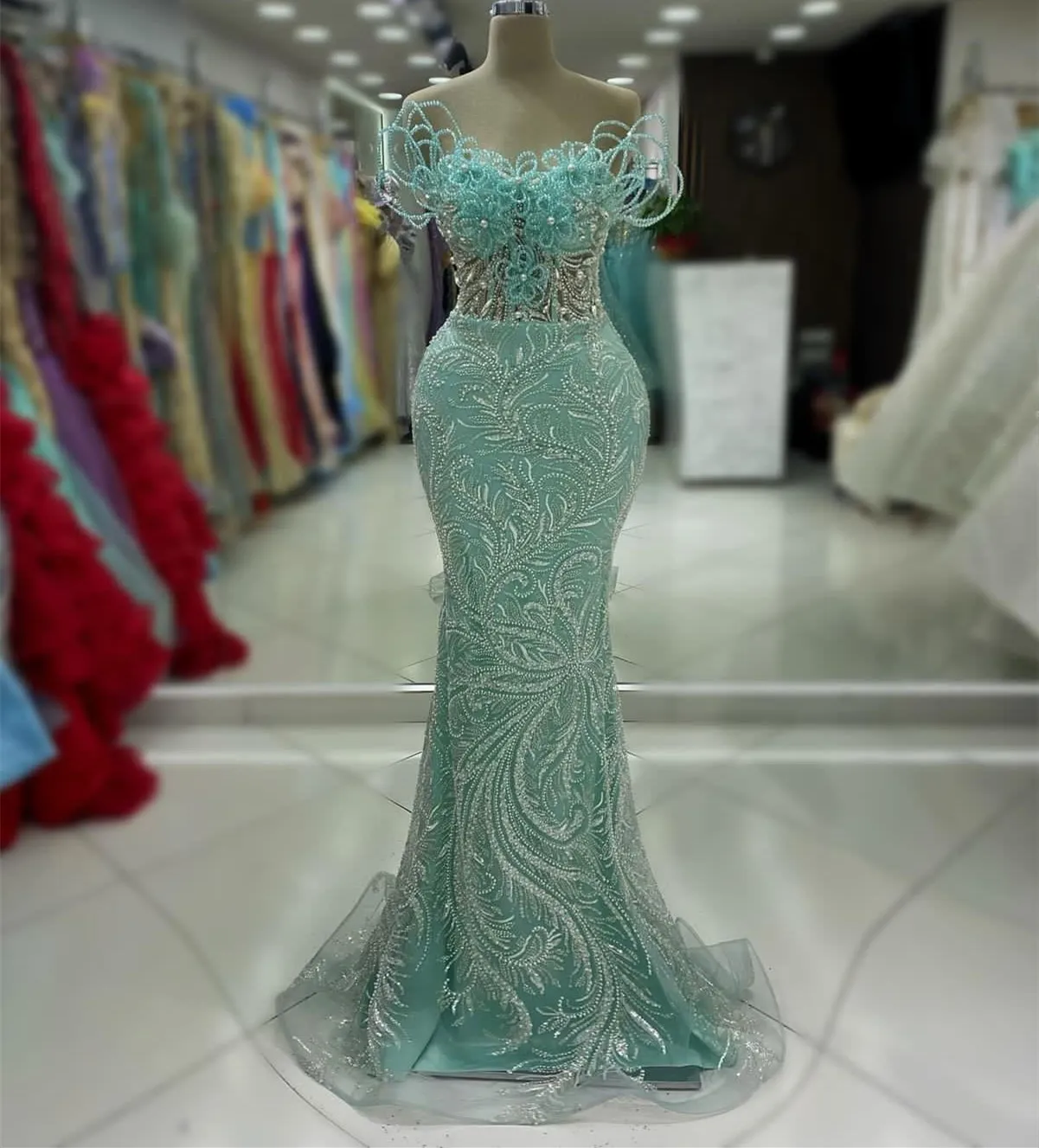 slim fit dress slacks Halter Mint Green Pleats Trumpet/Mermaid Wedding Guest Dress main image 1