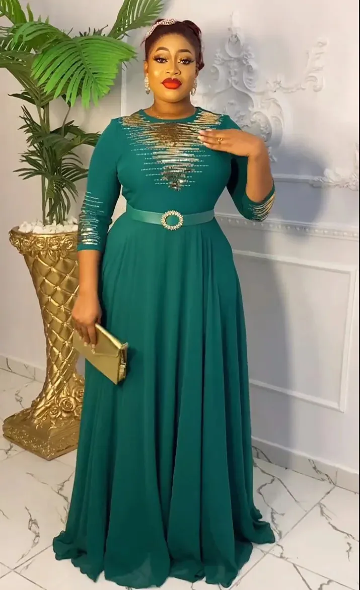 ohga オケージョン DHgate.com:Elegant Polyester O-Neck African Clothing 3/4