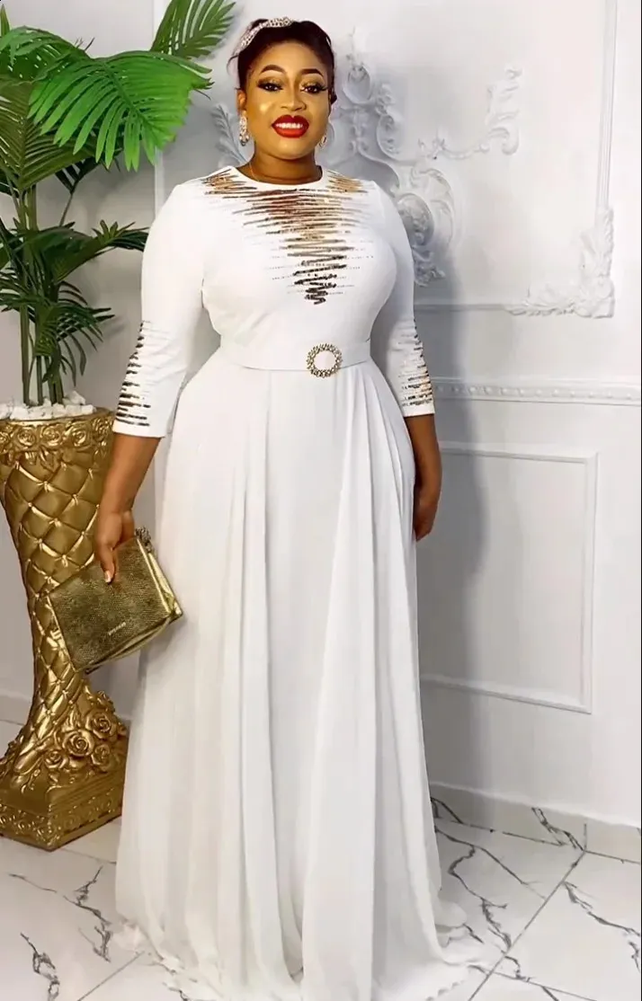 ohga オケージョン DHgate.com:Elegant Polyester O-Neck African Clothing 3/4