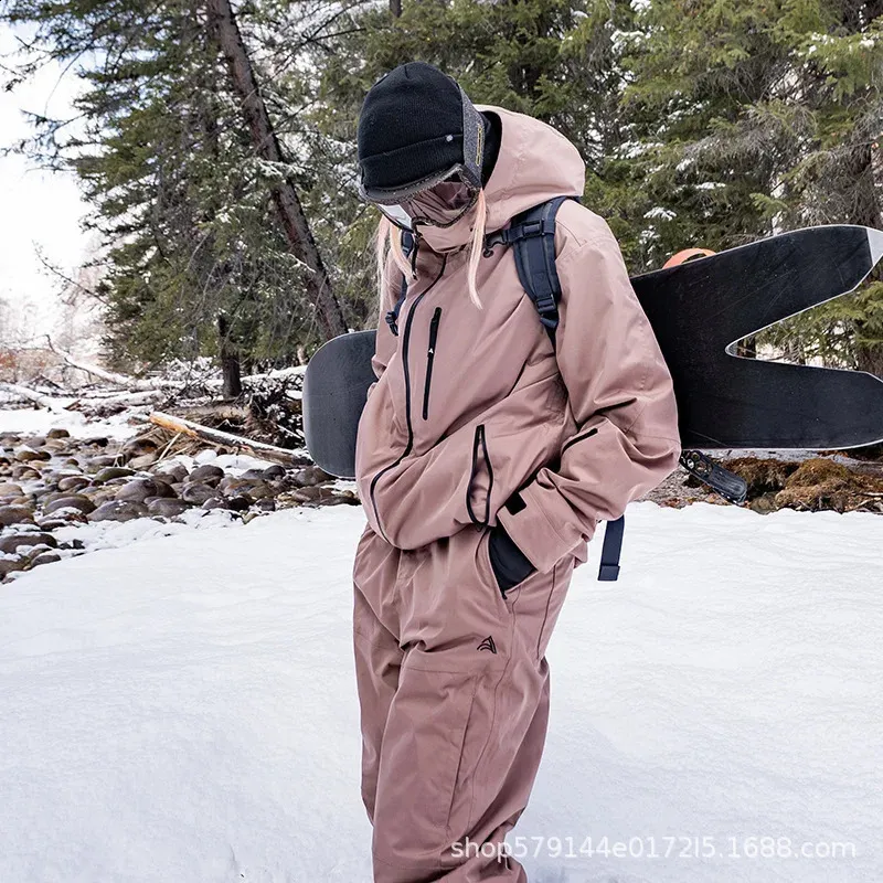 Mujer Invierno Cálido Traje de nieve Deportes al aire libre Pantalones  Traje de esquí Mono impermeable