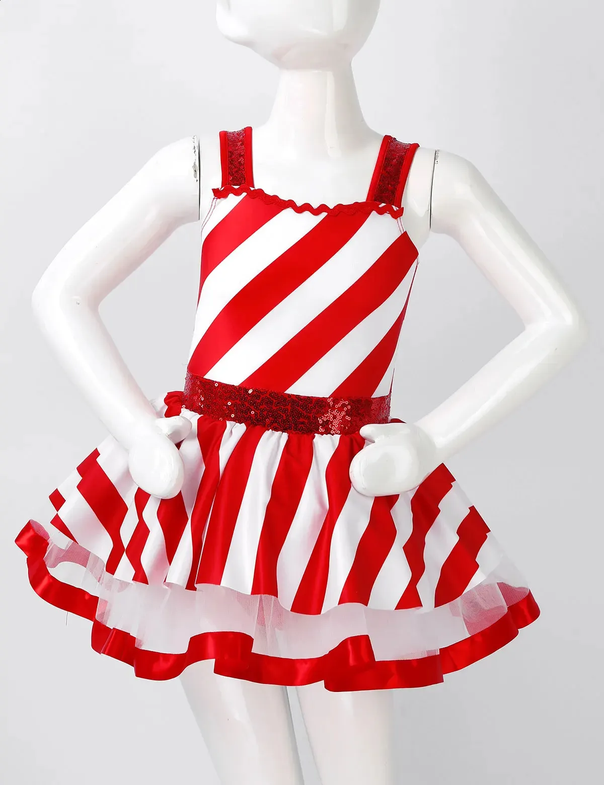 Girls Dresses Kids Girls Candy Cane Mrs Santa Claus Costume Shiny Sequins  Christmas Dance Figure Ice Skating Tutu Dress Leotard Dancewear 231214 From  Hui08, $24.18 | DHgate.Com