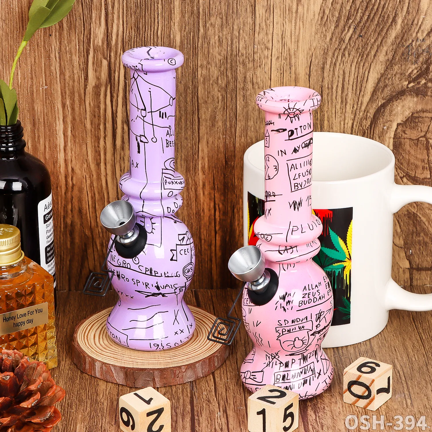 Mini Beaker Bong Cup Bubbler Water Bongs Thick Glass Bongs Water Pipes ...