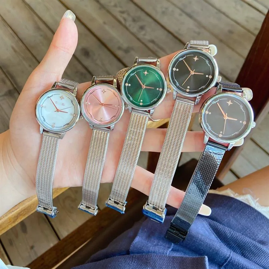 Merk Horloges Vrouwen Meisje Mooi Kristal Diamant Stijl Metalen Stalen Band Quartz Horloge CHA673057 Van 22 72 DHgate