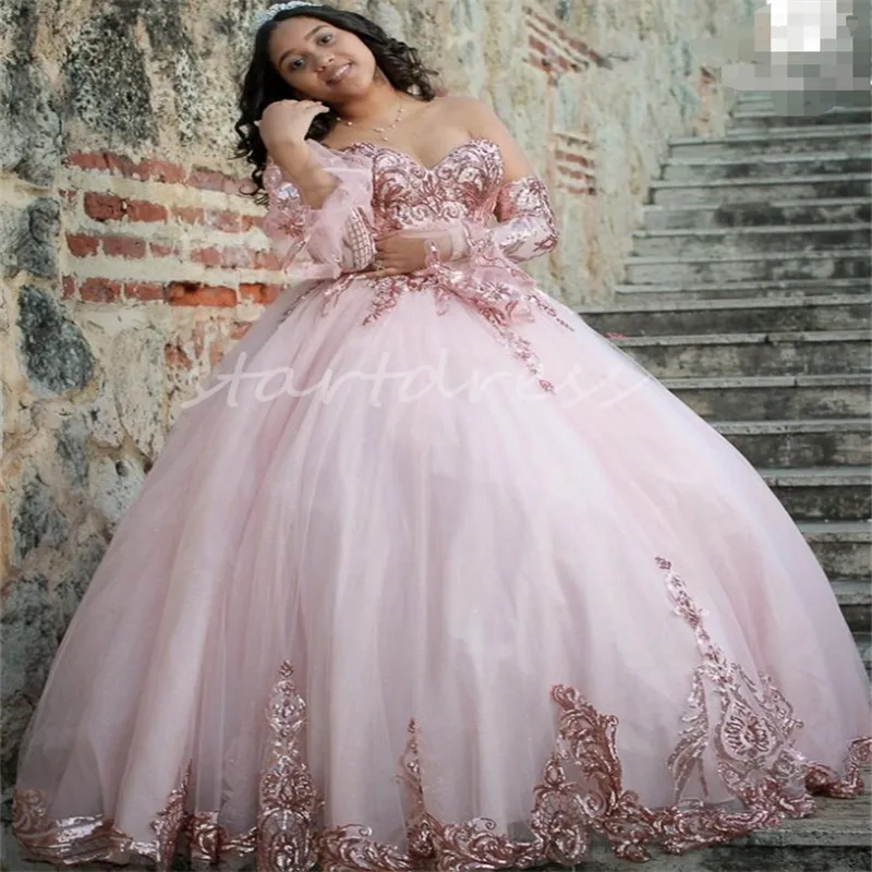 strapless open back dress Pink Sequin Ruffled Sexy Mermaid Designer Long Train Prom Gown main image 1