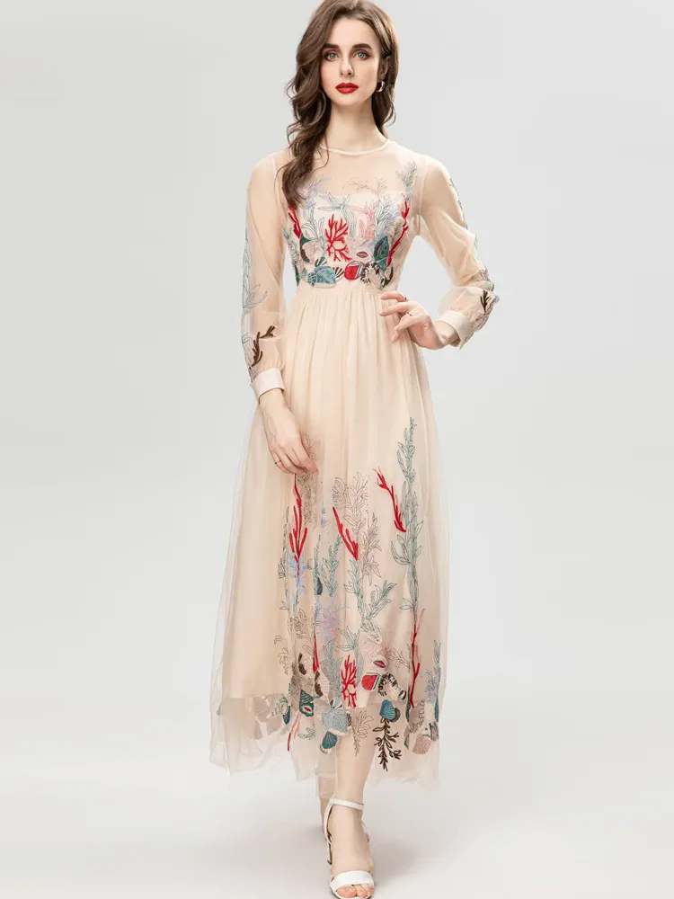 Elegant Layered Mesh Maxi Dress with Long Sleeves - Shop Now for Runway  Style! from Dhgate Runway Dresses - price 75.82