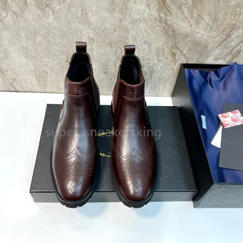 Red Bottoms Ankle Boots for Men Suede Calfskin Black Fashion Booties Red Sole Motorcycle Boots 38 47