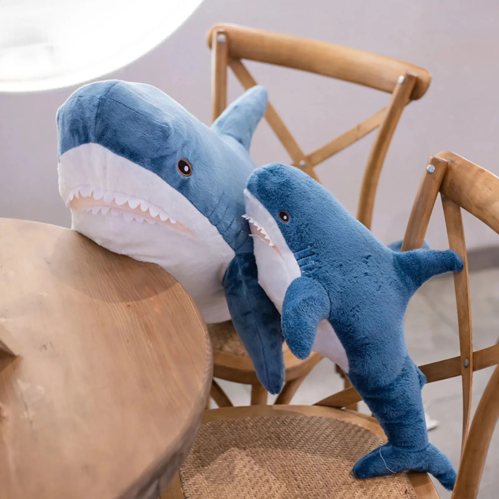 Plush Keychains 2Sizes Giant Shark Toy Soft Stuffed Animal Pillow Cute Blue  Doll For Birthday Gifts Gift For Children 231218 From Deng08, $8.82
