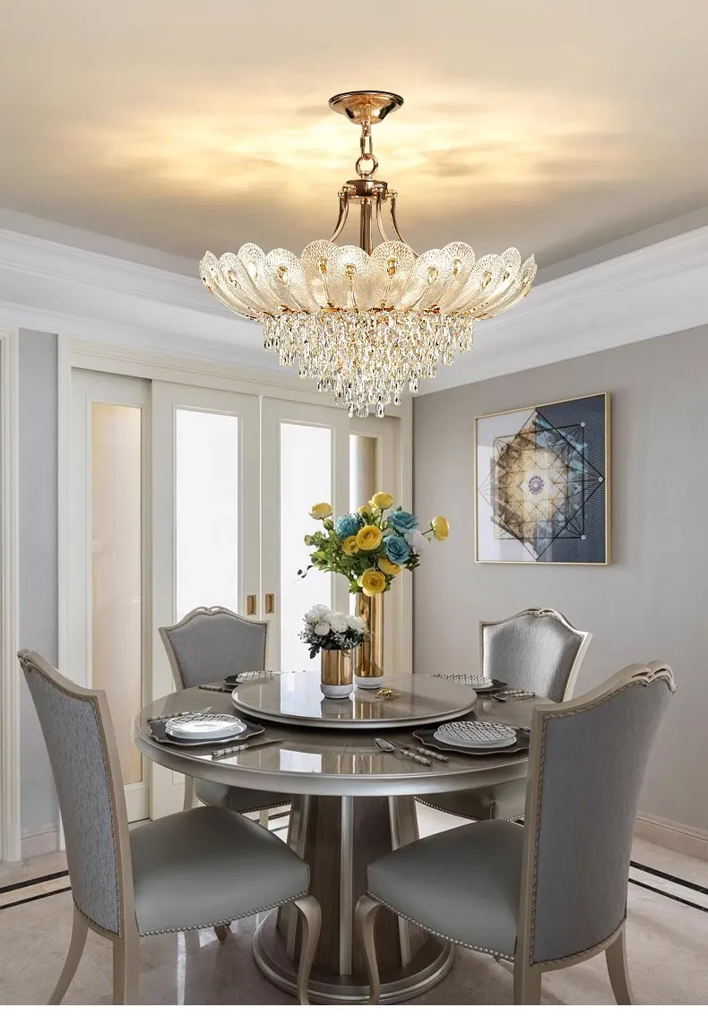 Branche Moderne Lustres En Cristal Or Luxe éclairage Lustre Pour Chambre Salle à Manger Salon Cuisine Lumière