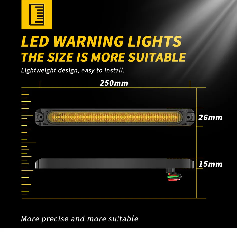 ☆ DHgate 밝은 LED 트럭 사이드 마커 지시등 방수 방향 지시등, 12V/24V, LED 15개, 깜박이는 스트로브,  노란색/흰색/빨간색 | 신상품 바로 구매