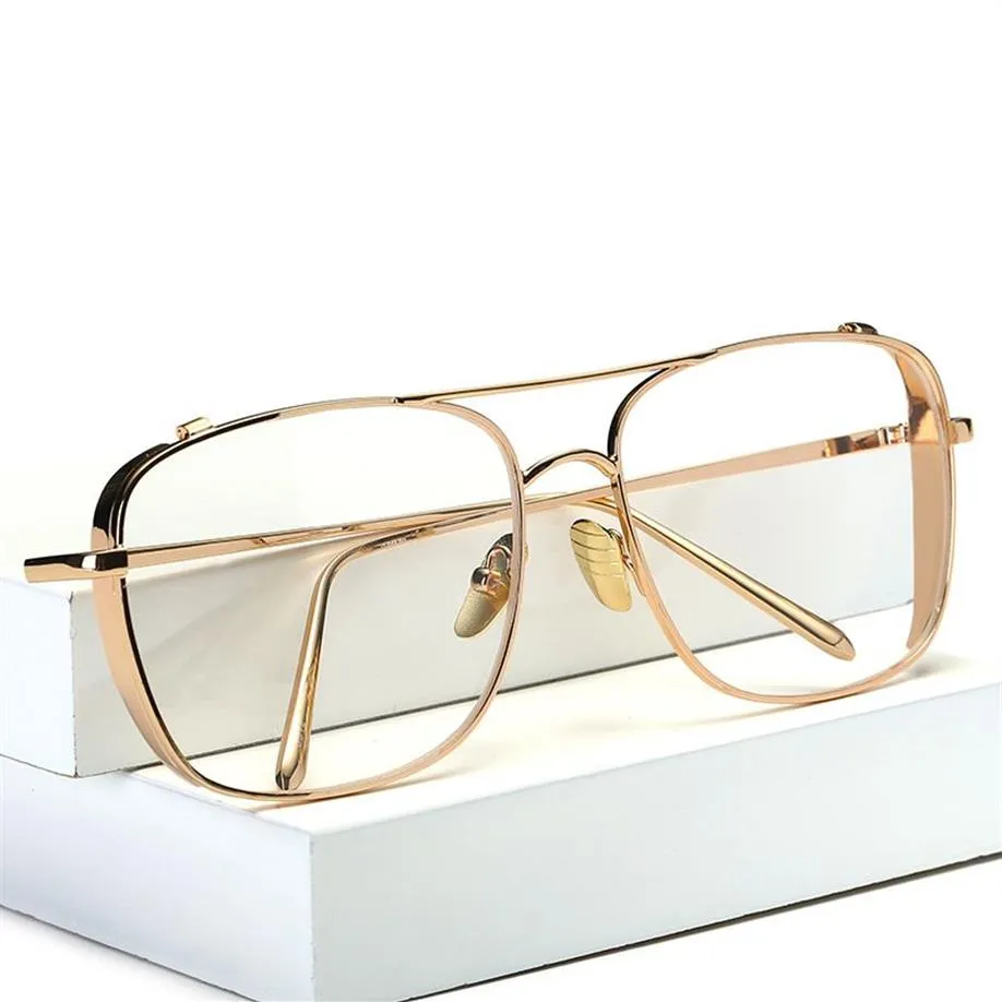 2024Oversized Clear Glasses Frames Transparent Eyeglasses for Men