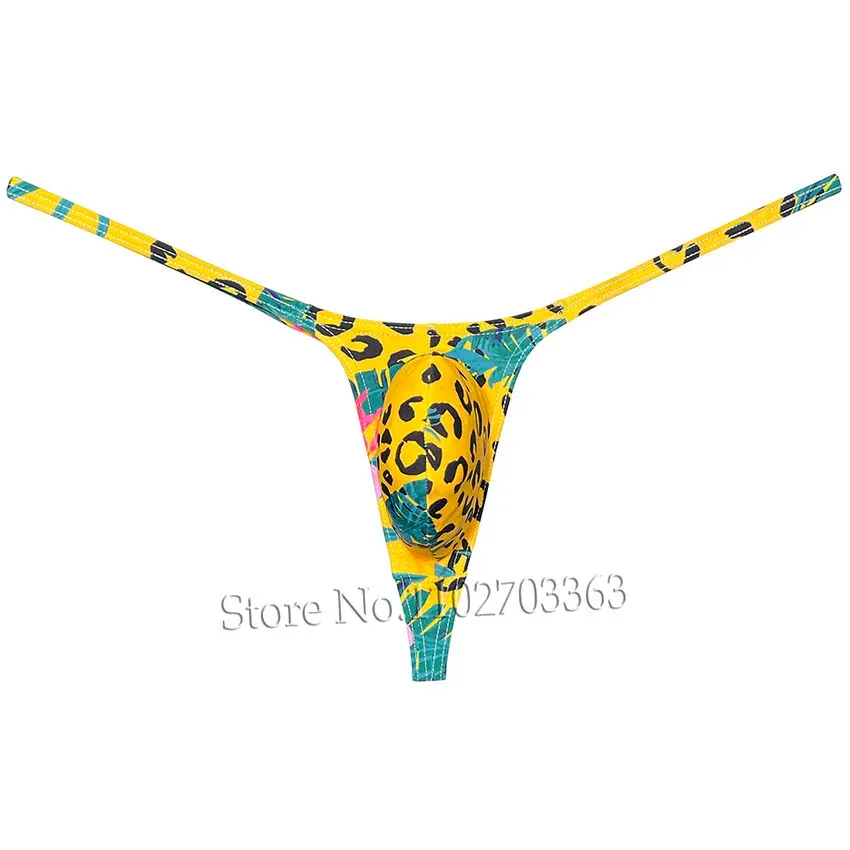 Men's Thong Underwear G-String Bulge Pouch Bikini T-back Underwear Low
