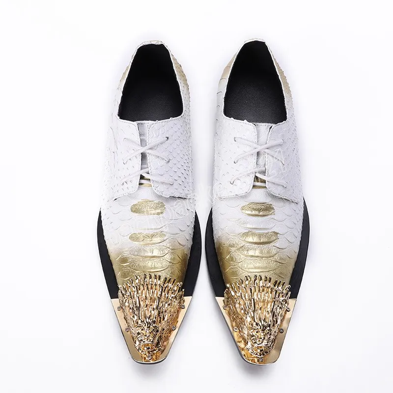 White Gold Men's Genuine Leather Dress Shoes Lace-Up Oxfords with Rubber  Outsole from Dhgate Dress Shoes - price 82.92
