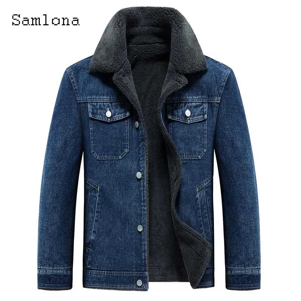 Men's Plus Size Denim Jacket: 5XL Fashion Streetwear, Retro Jean Coat with  Pockets Winter Cashmere Lined