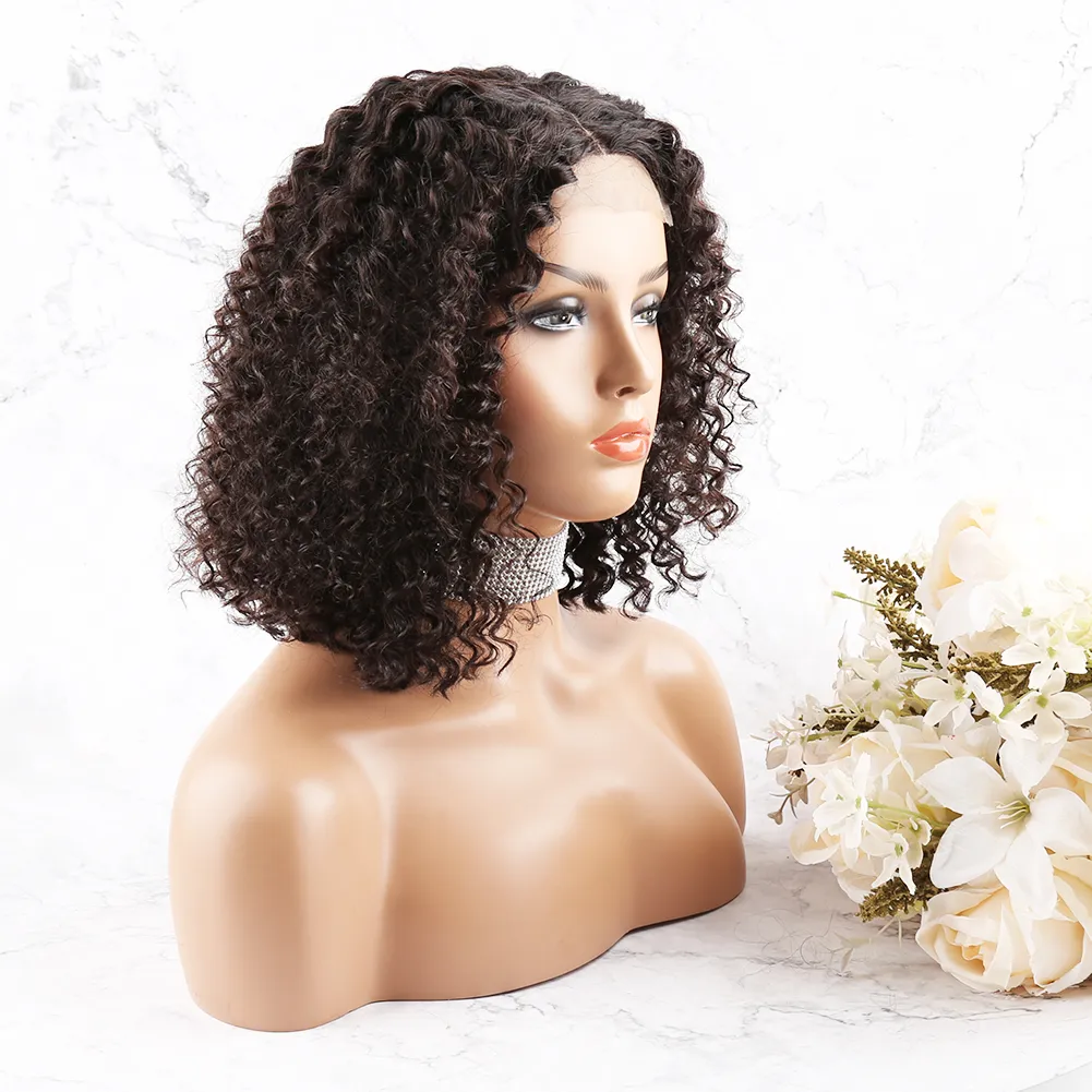 Glueless Bob Wigs Human Hair Pre Plucked, 4x4 Lace Closure Quality Wig Hair 200 Density, Ready to Go Wigs with Bleached Knots Water Wave Kinky Curly Bella Hair Trending