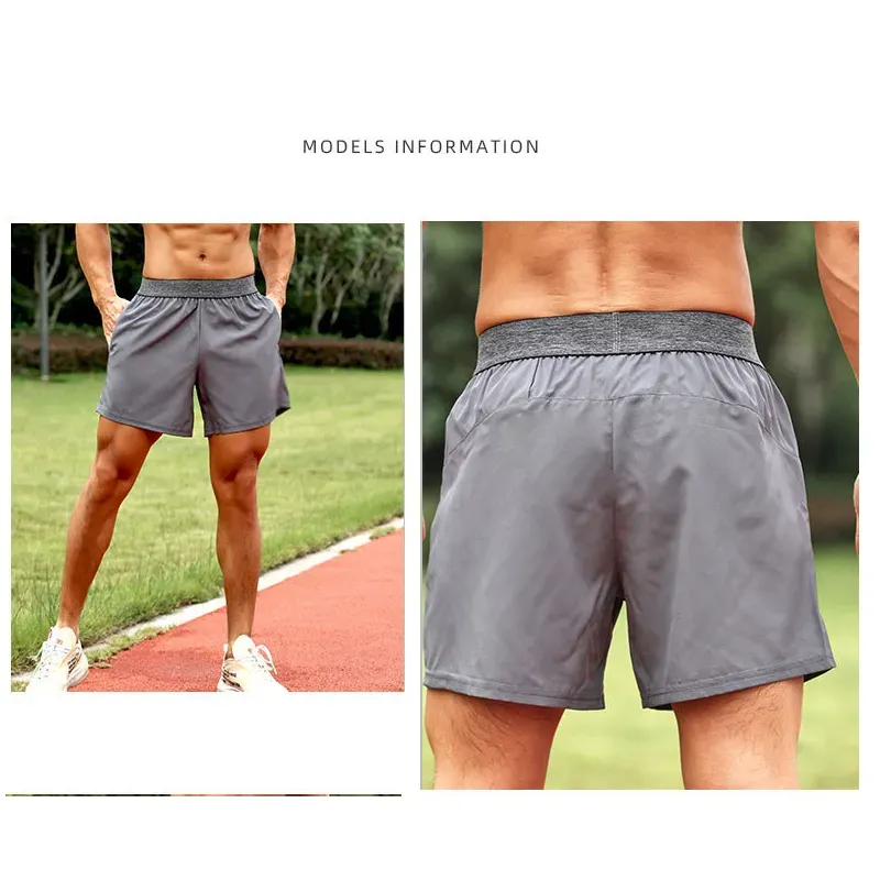 Men Yoga Sports Shorts Outdoor Fitness Quick Dry Shorts Solid Color Casual Running Quarter Pant