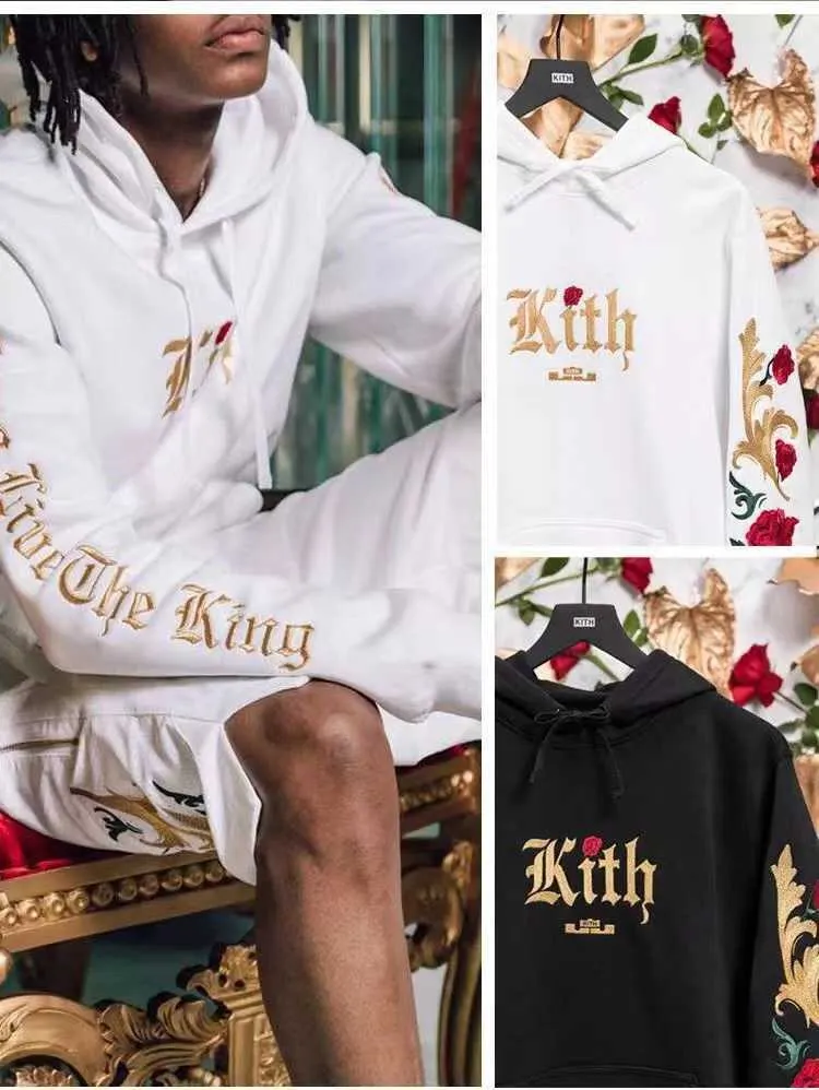 Mens Hoodies Sweatshirts Kith Lebron James Co Branded Black White