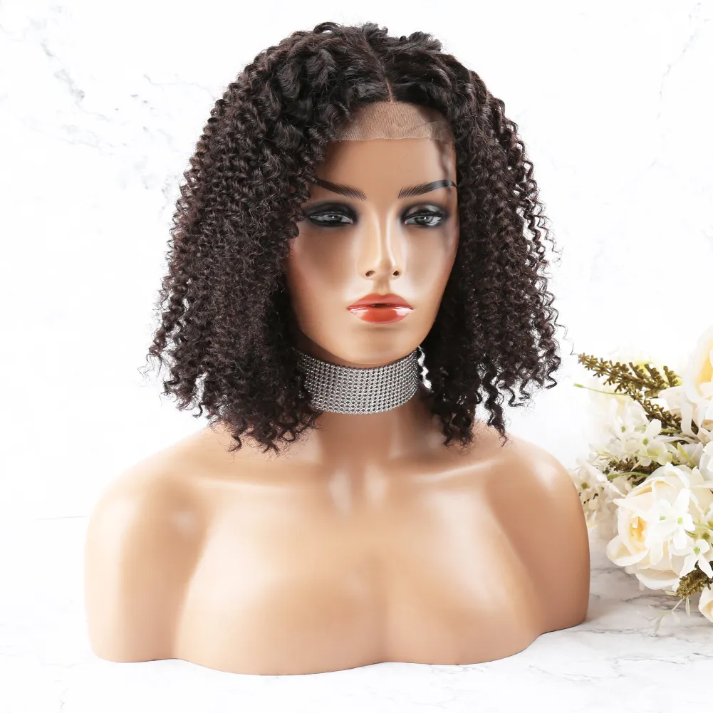 Glueless Bob Wigs Human Hair Pre Plucked, 4x4 Lace Closure Quality Wig Hair 200 Density, Ready to Go Wigs with Bleached Knots Water Wave Kinky Curly Bella Hair Trending