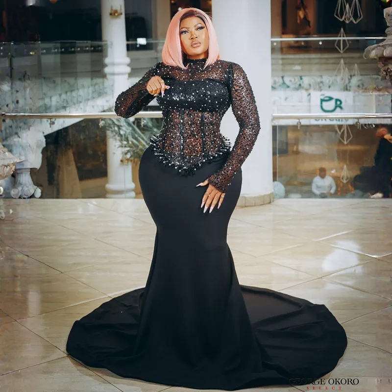 Mermaid Sequin Aso Ebi Prom Dresses For Black Women Illusion Lace Elegant Evening Gowns From Choosedress 195.73 DHgate.Com