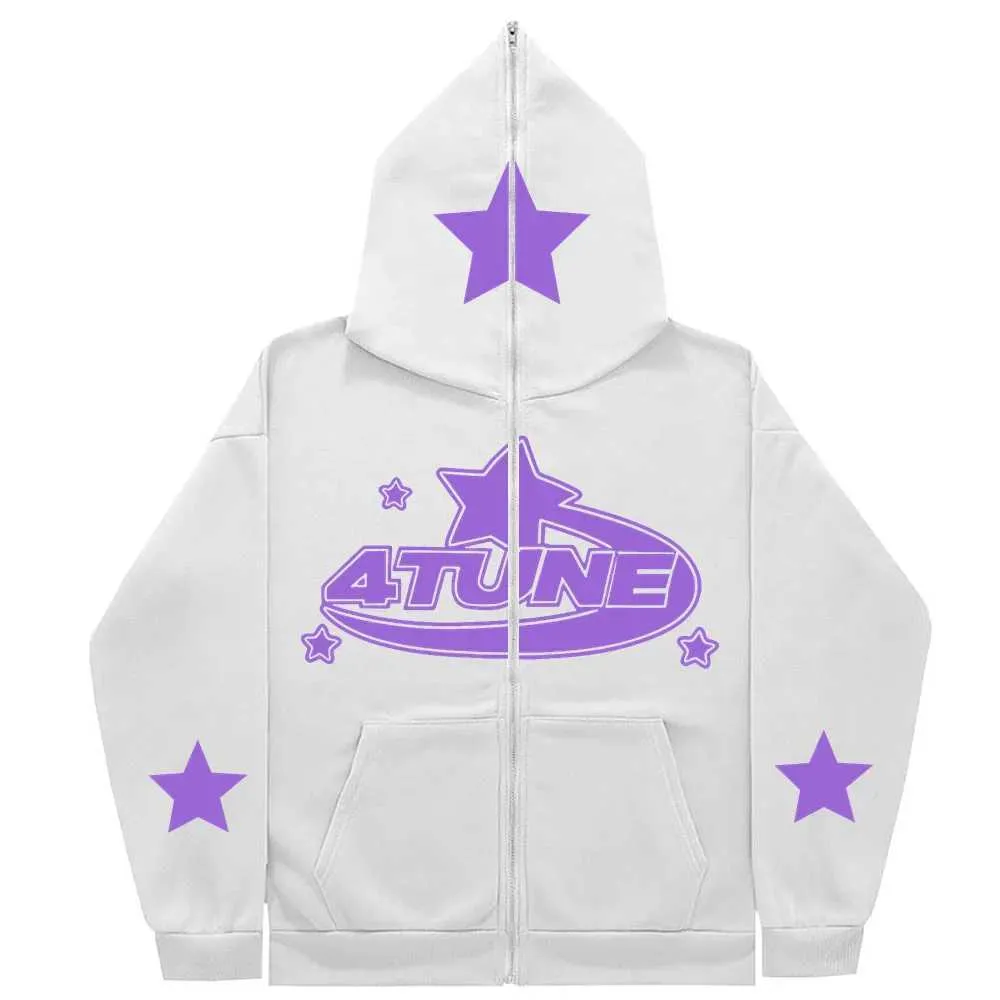 DHgate.com:Y2K Gothic Tune Full-Zip Oversized Streetwear
