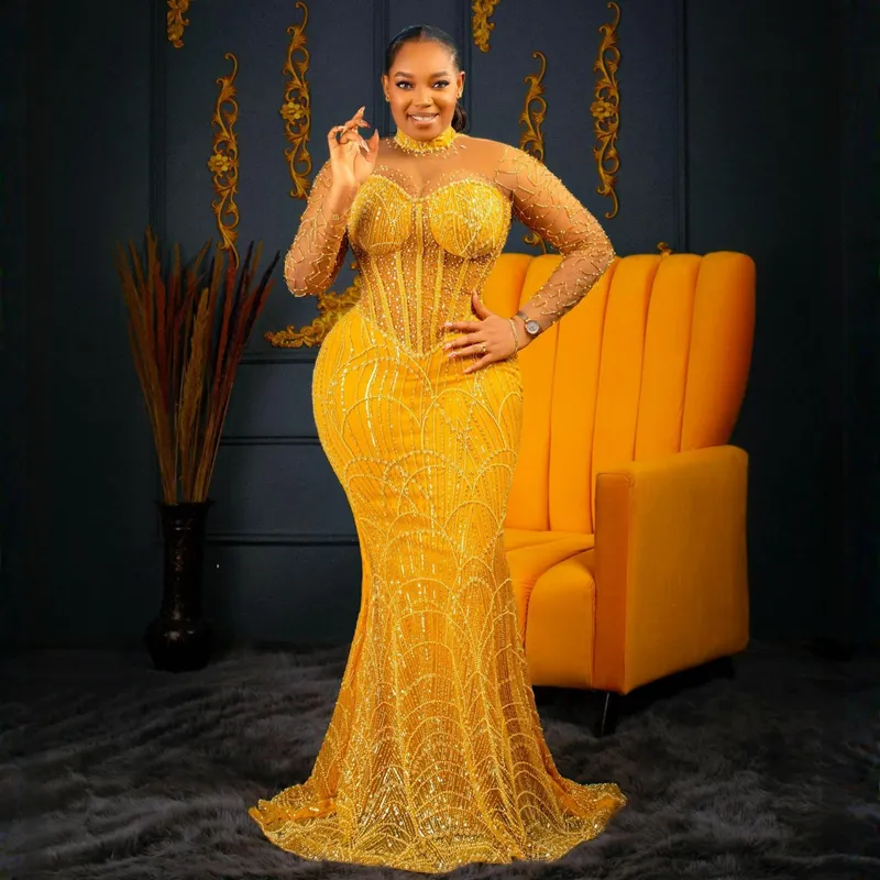 Elegant Yellow Mermaid Evening Gown - Plus Size Formal Dress for Special  Occasions - Shop Now! from Dhgate Prom Dresses - price 658.81