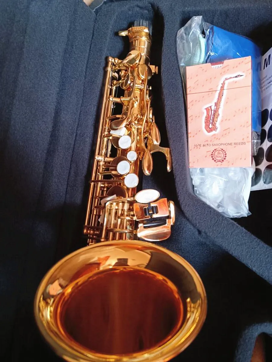 アルトサックス 初心者セット Saxophone ゴールドラッカー ケース付き 