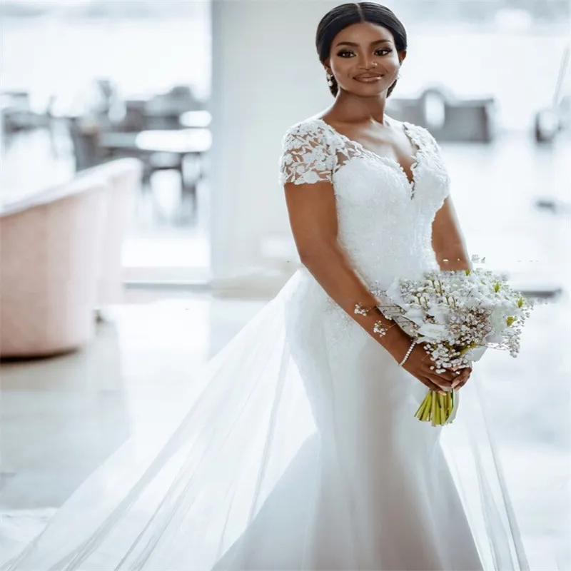 Cap Sleeves Appliques Elegant Wedding Dresses, V-neck Fancy Country Wedding Dresses Cap Sleeves Appliques Elegant Wedding Dresses, V-neck Fancy Country Wedding Dresses