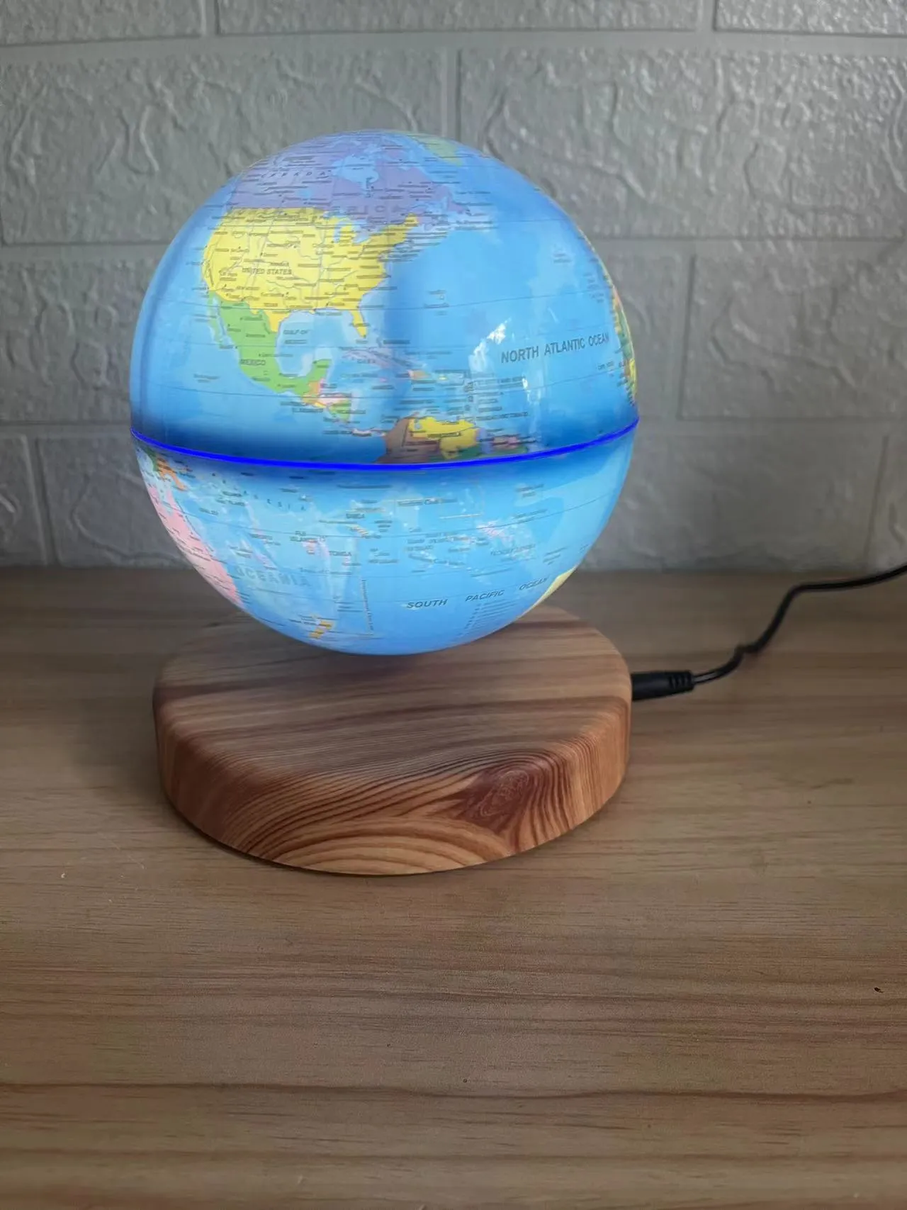 Floating Globe Lamp,6" World Geographic Globes Anti Gravity 360 Rotating World Map With LED Light Magnetic Levitating Globe Home Office