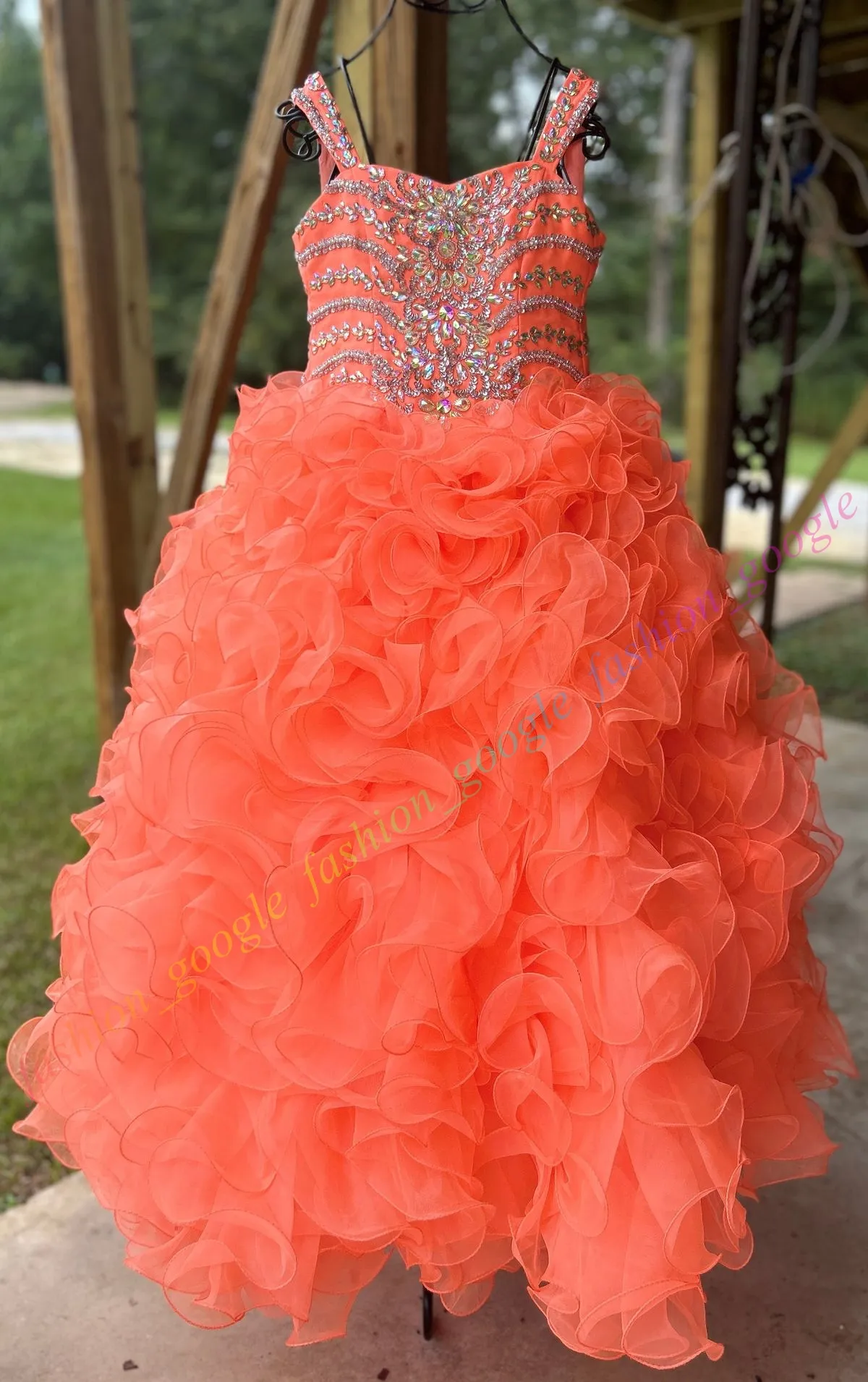 Puffy Ball Gown Dresses For Girls: Orange Organza... From Fashion_google,  $114.13 | DHgate.Com