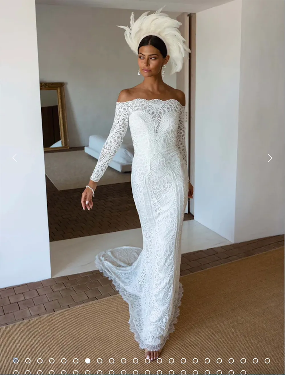 Mermaid cut with tulip sleeves wedding dress online