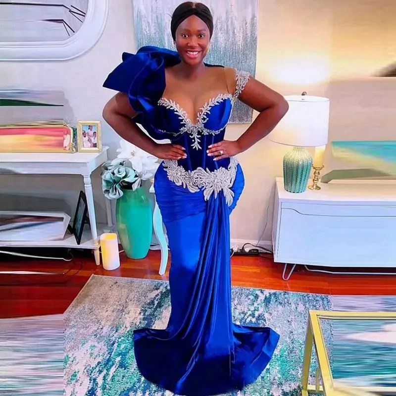 Blue dress sale with silver