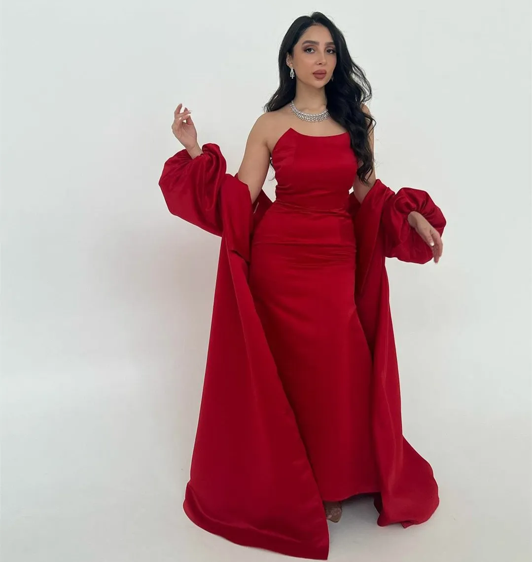 Red Satin Strapless Mermaid Evening Dress with Zipper Back and Ankle-Length  Hemline for Women from Dhgate Evening Dresses - price 74.5