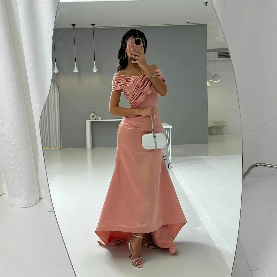 Elegant Long Pink Pleated Satin Strapless Mermaid... From Dyy_dress88,  $84.35 | DHgate.Com